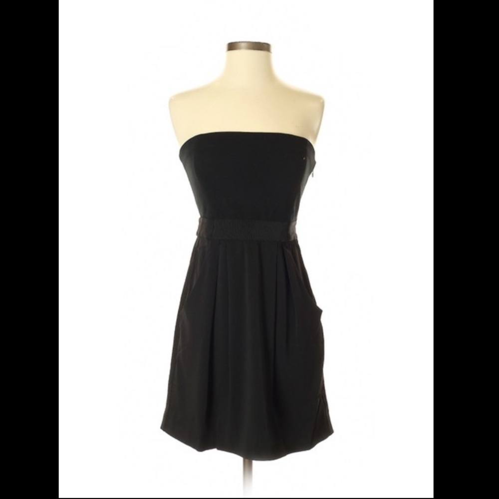 Theory Cocktail Dress w/ Pockets ~ Black A-line Strapless ~ Size 6